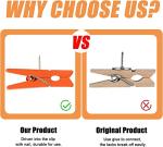 50 Colorful Push Pins with Wooden Clips