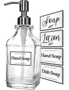 Antique Style Soap Dispenser with Refillable Glass