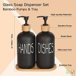 Bamboo Tray Glass Soap Dispenser Set