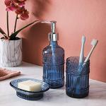 Elegant Blue Glass Bathroom Accessories Set