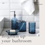 Elegant Blue Glass Bathroom Accessories Set
