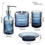 Elegant Blue Glass Bathroom Accessories Set