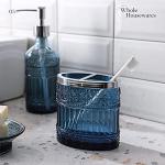 Elegant Blue Glass Bathroom Accessories Set