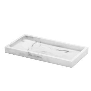 Luxspire 8x4 Inch White Marble Bathroom Tray