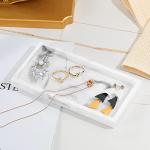 Luxspire 8x4 Inch White Marble Bathroom Tray