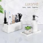 Luxspire 8x4 Inch White Marble Bathroom Tray