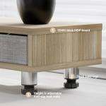 Dual Monitor Stand with Drawers and Adjustable Height