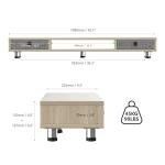 Dual Monitor Stand with Drawers and Adjustable Height