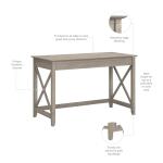 Key West 48W Writing Desk in Washed Gray