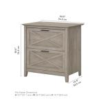 Washed Gray 2 Drawer Lateral File Cabinet