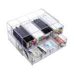 Clear Desk Organizer Set with Adjustable Compartments