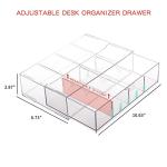 Clear Desk Organizer Set with Adjustable Compartments