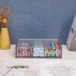 Clear Desk Organizer Set with Adjustable Compartments