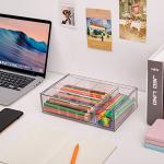 Clear Desk Organizer Set with Adjustable Compartments