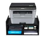 Black Wooden Printer Stand with Storage Organizer
