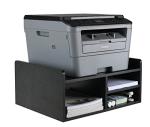 Black Wooden Printer Stand with Storage Organizer