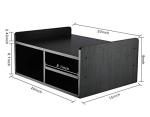 Black Wooden Printer Stand with Storage Organizer