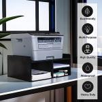 Black Wooden Printer Stand with Storage Organizer