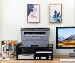 Black Wooden Printer Stand with Storage Organizer