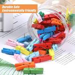 50 Colorful Push Pins with Wooden Clips