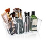 Clear Scalloped Acrylic Pencil Holder Make Up Brush with Compartments