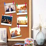 50 Colorful Push Pins with Wooden Clips