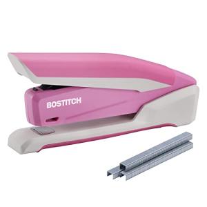 Bostitch Pink Spring-Powered Desktop Stapler, 20 Sheets