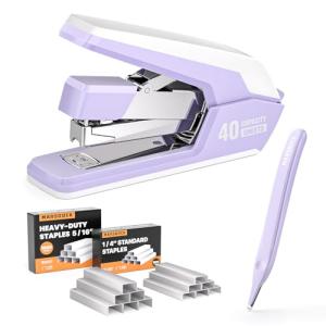 MARSROCK Easy-Load Heavy Duty Stapler, Purple