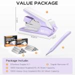 MARSROCK Easy-Load Heavy Duty Stapler, Purple