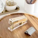 Gold Compact Acrylic Stapler for 20 Sheets