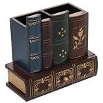 Antique Library Books Desk Organizer Caddy