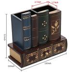 Antique Library Books Desk Organizer Caddy