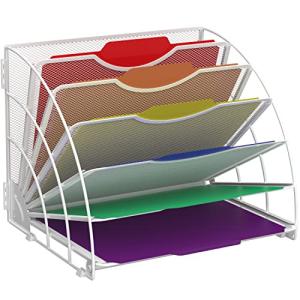 Fan Shaped Desk File Organizer with 6 Compartments