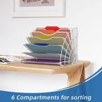 Fan Shaped Desk File Organizer with 6 Compartments