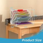 Fan Shaped Desk File Organizer with 6 Compartments