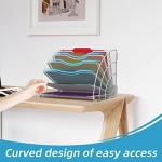 Fan Shaped Desk File Organizer with 6 Compartments