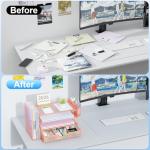 Rose Gold Desk Organizer with File Holder & Drawer