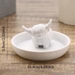 Highland Cow Ring Holder with Circular Dish