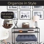 Brown Wood Mail Organizer with Drawer and Pen Holder