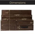 Brown Wood Mail Organizer with Drawer and Pen Holder