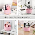 Pink Desk Organizer with Pen Holder and Supplies