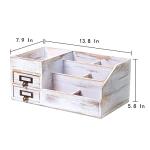 Rustic Wooden Desk Organizer with Drawers