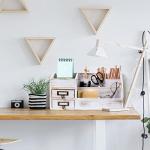 Rustic Wooden Desk Organizer with Drawers