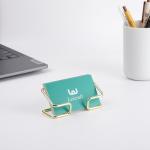 Cute Golden Metal Business Card Holder for Desk