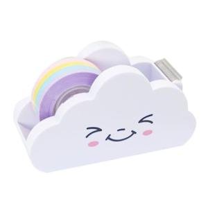 Cloud-Shaped Washi Tape Dispenser with Rainbow Tape