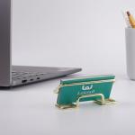 Cute Golden Metal Business Card Holder for Desk