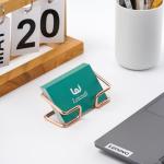 Cute Golden Metal Business Card Holder for Desk