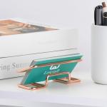 Cute Golden Metal Business Card Holder for Desk