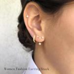 Trendy Gold Huggie Hoop Stud Earrings Set