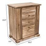 Rustic Wooden Jewelry Box with Mirror and Layers